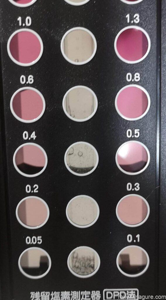 残留塩素の検査結果